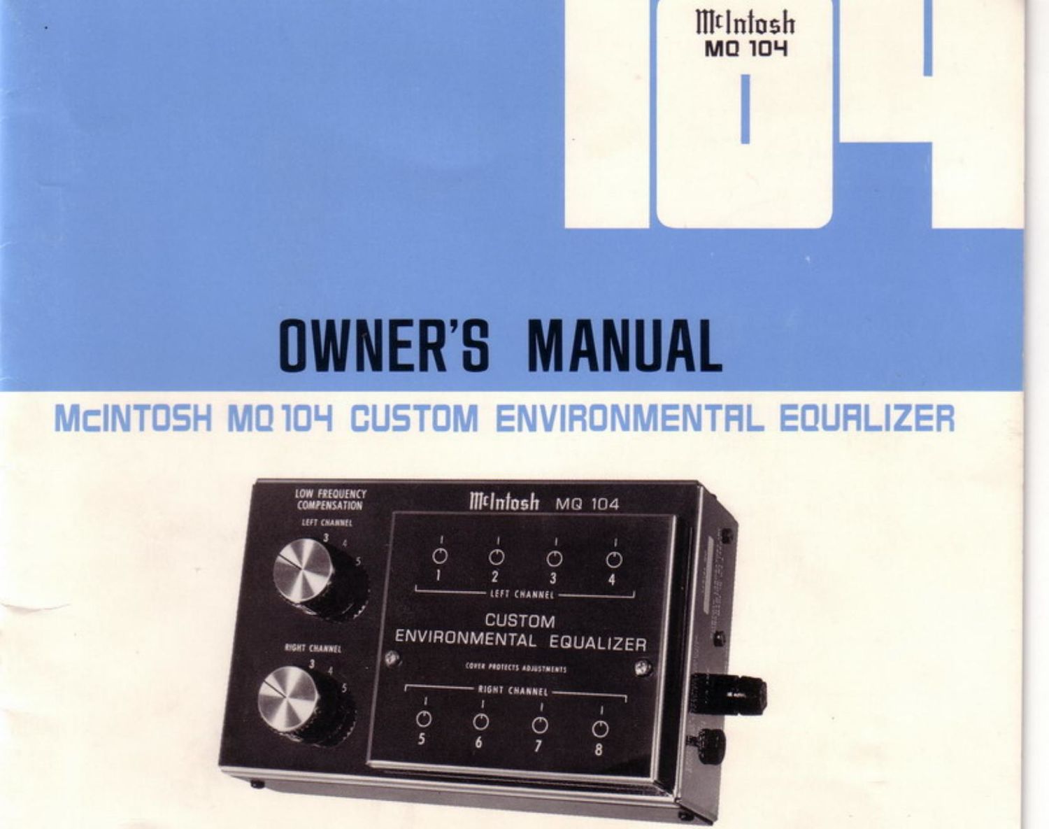McIntosh MQ 104 Owners Manual