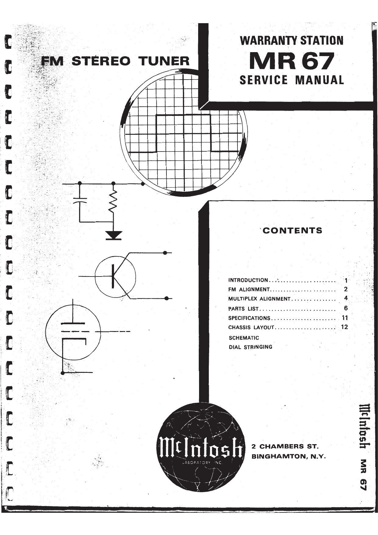 McIntosh MR 67 Service Manual