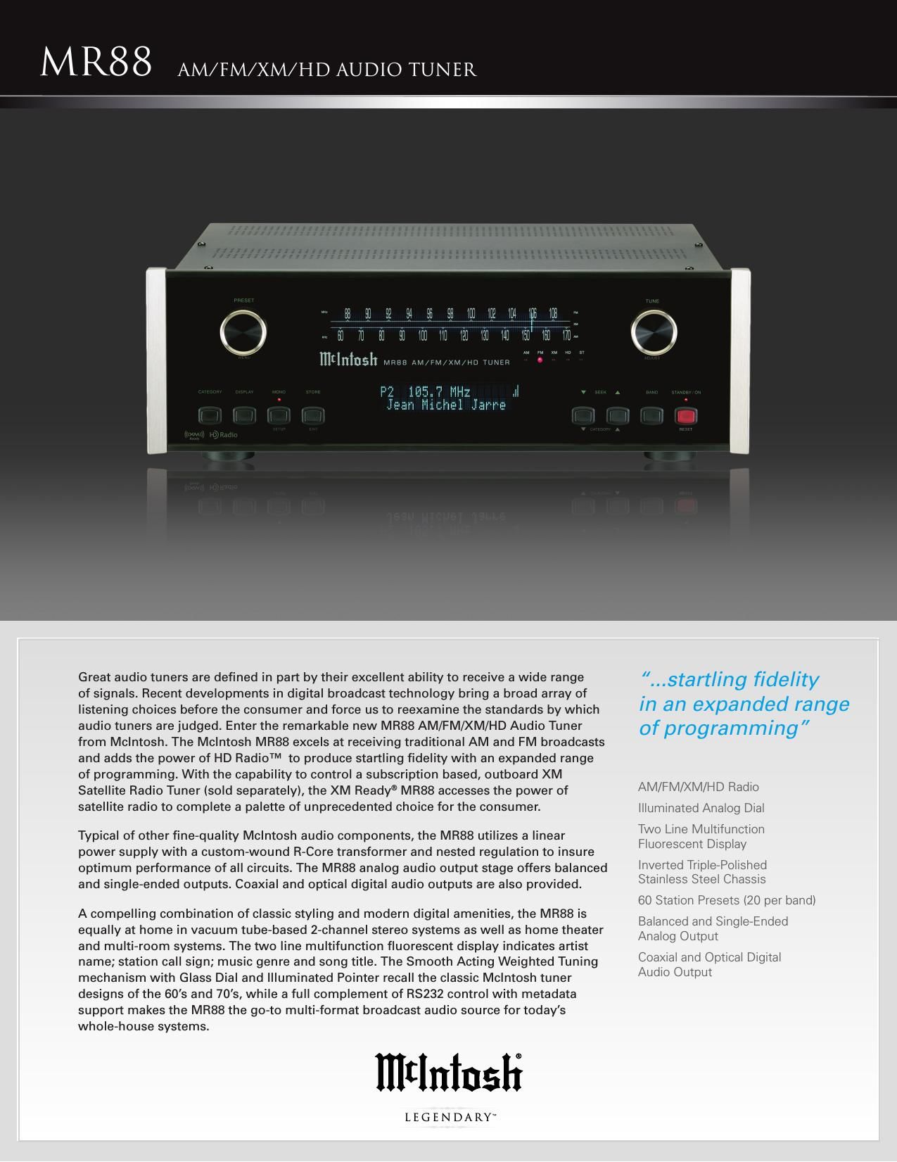 McIntosh MR 88 Brochure