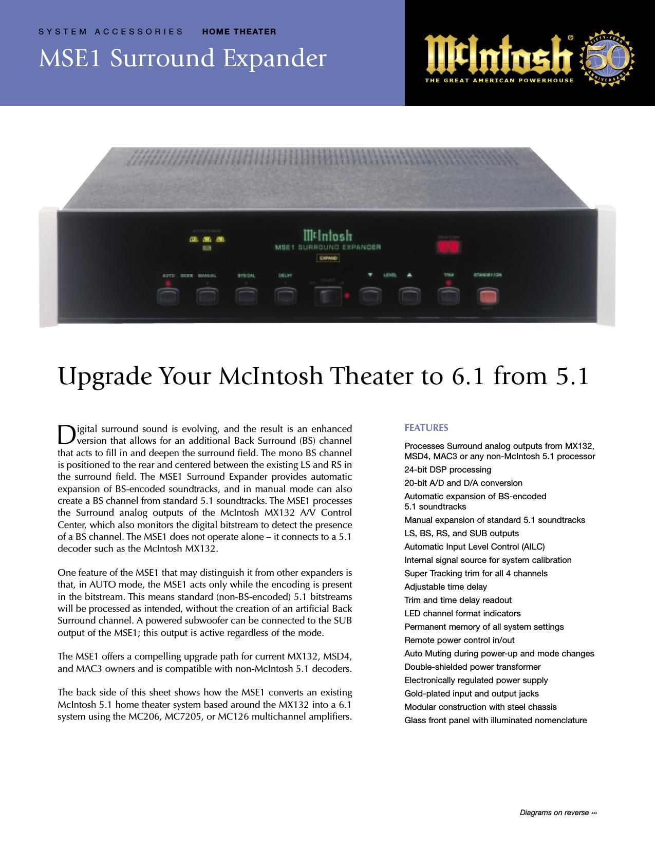 McIntosh MSE 1 Brochure