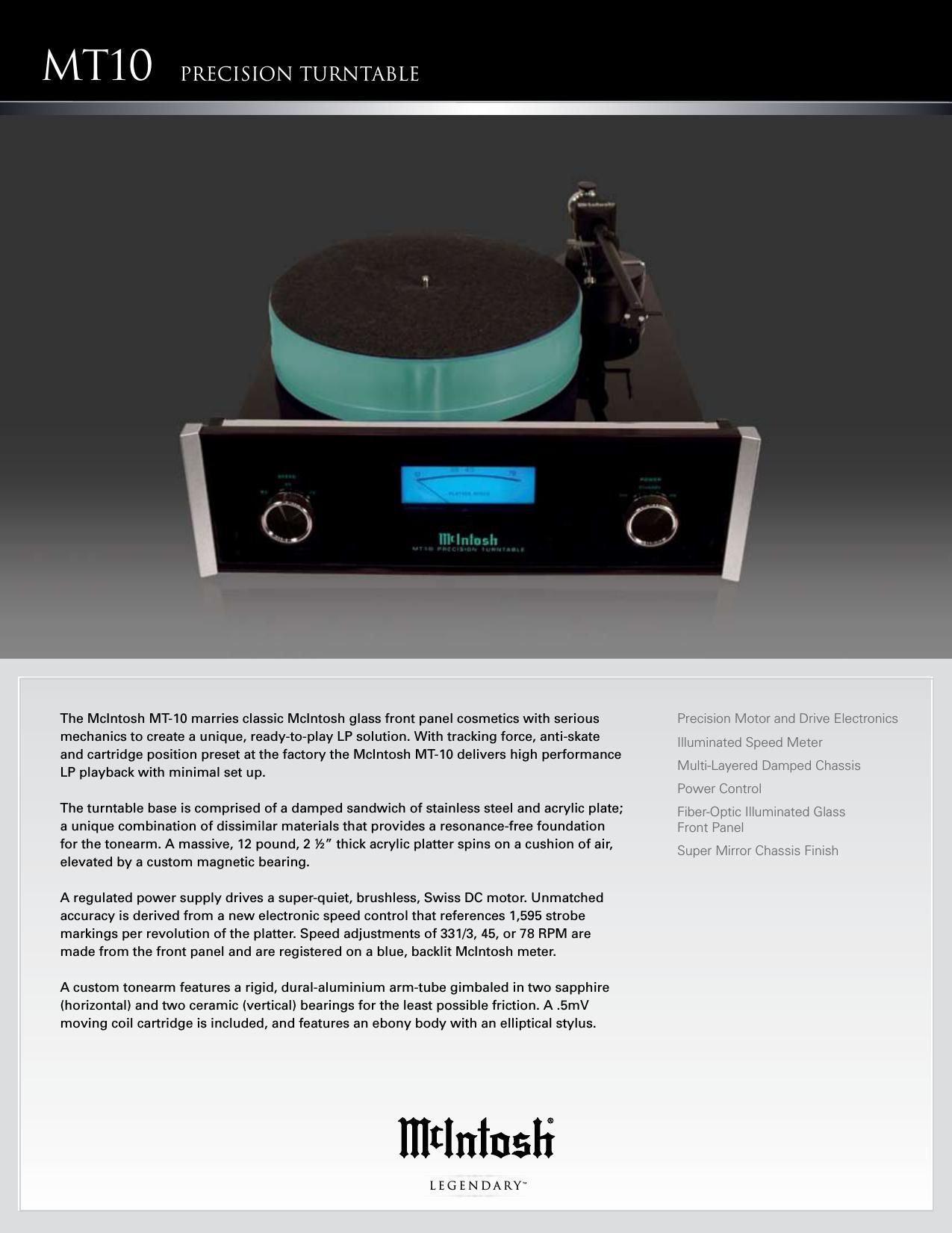 McIntosh MT 10 Brochure