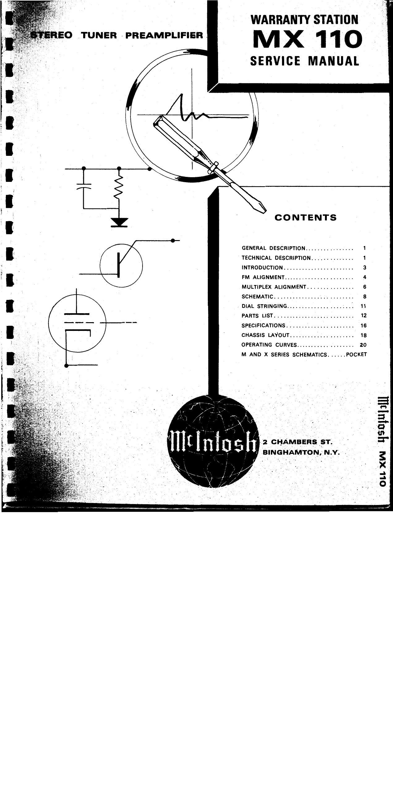 McIntosh MX 110 Service Manual