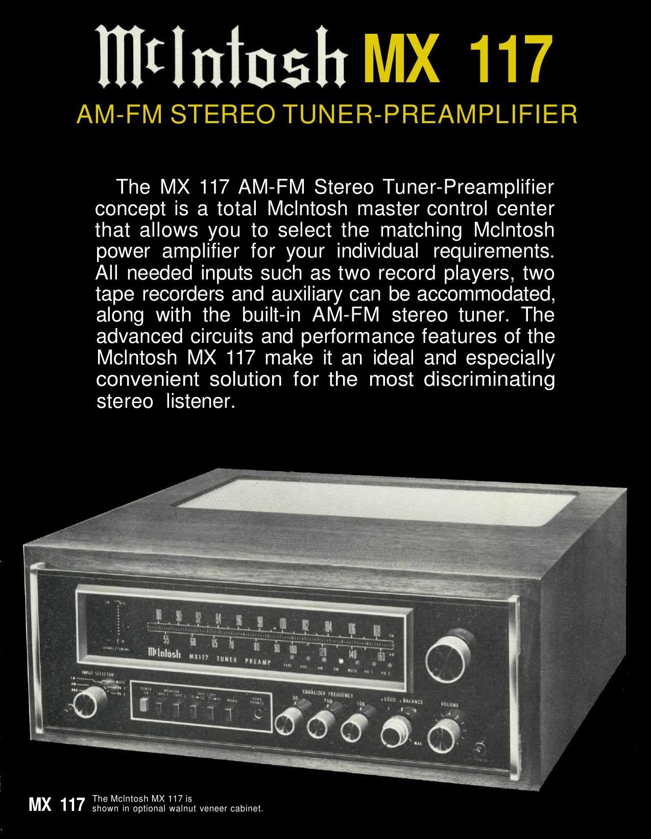 McIntosh MX 117 Brochure