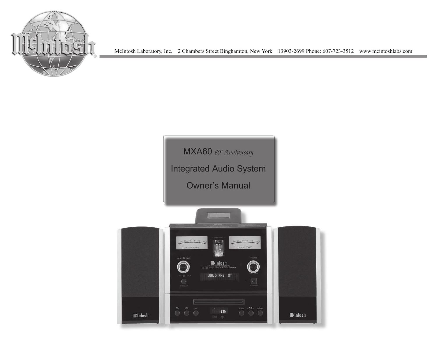 McIntosh MXA 60 Owners Manual