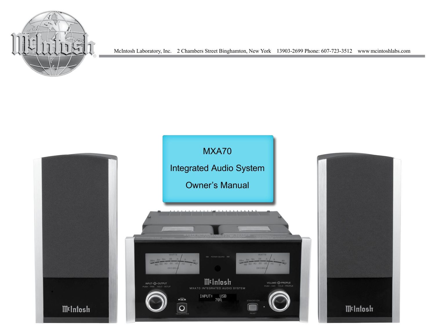 McIntosh MXA 70 Owners Manual