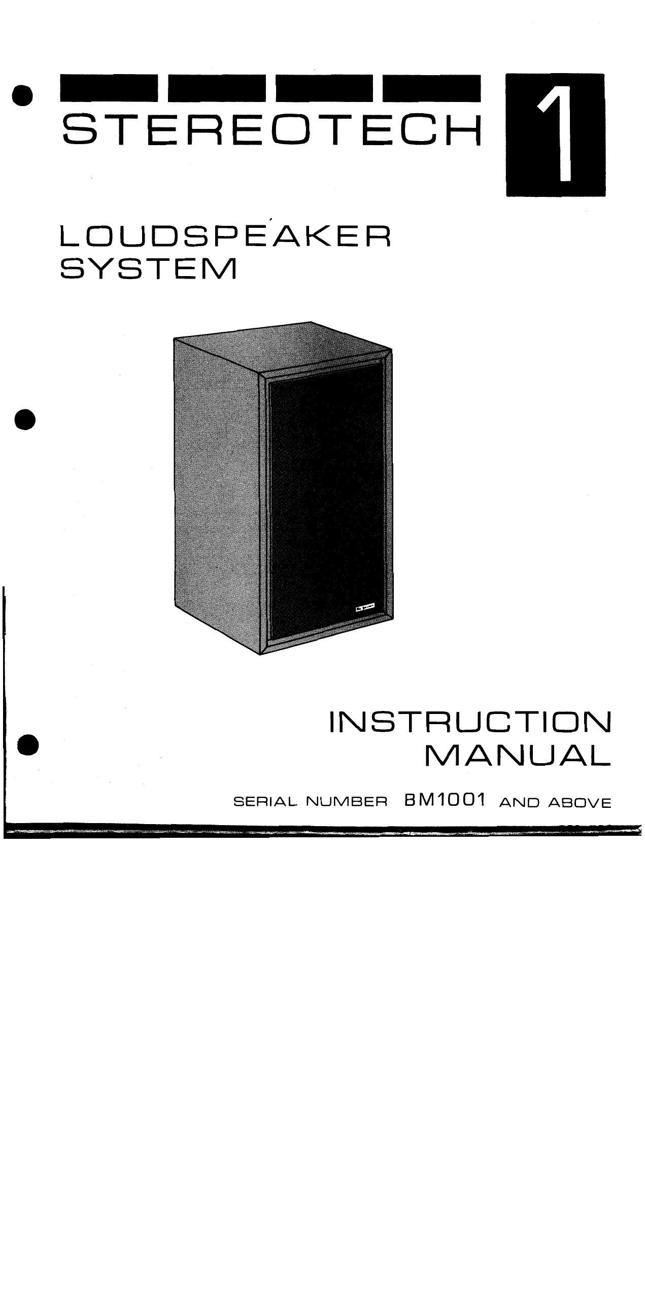 McIntosh Stereotech 1 Service Manual