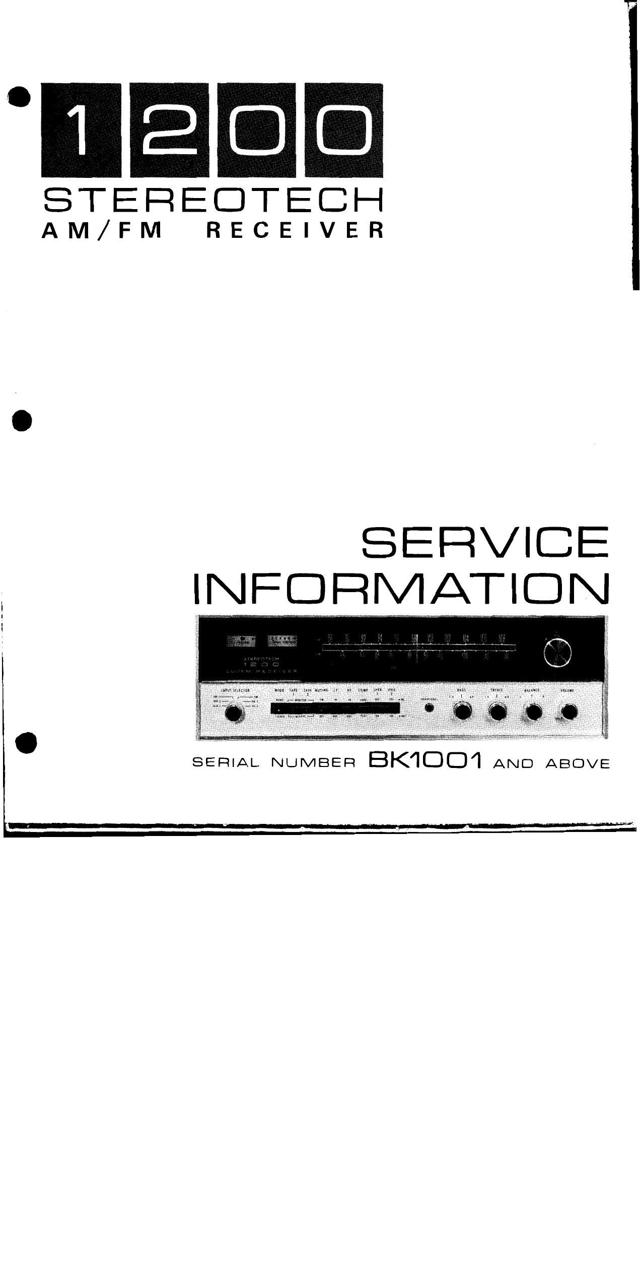 McIntosh Stereotech 1200 Service Manual