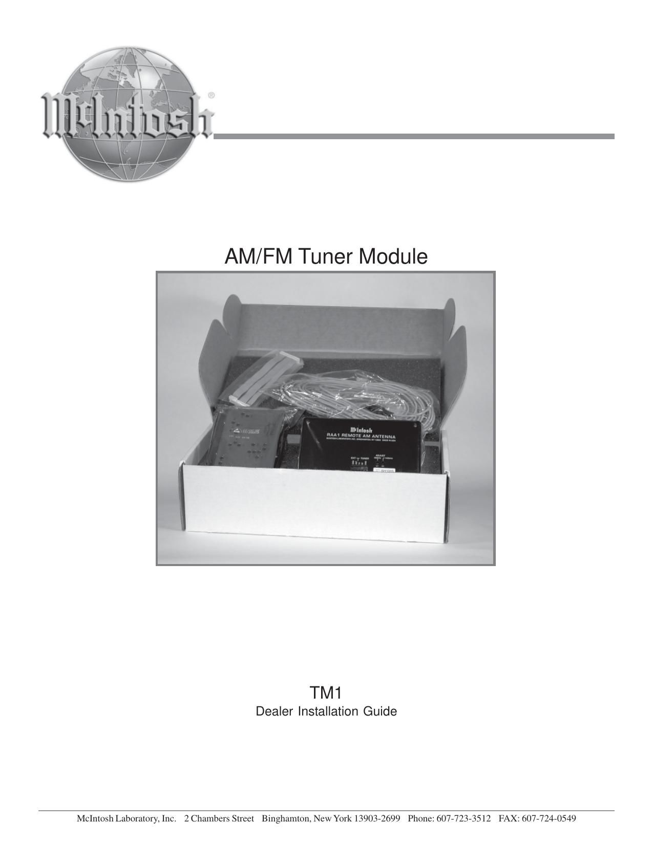 McIntosh TM 1 Owners Manual