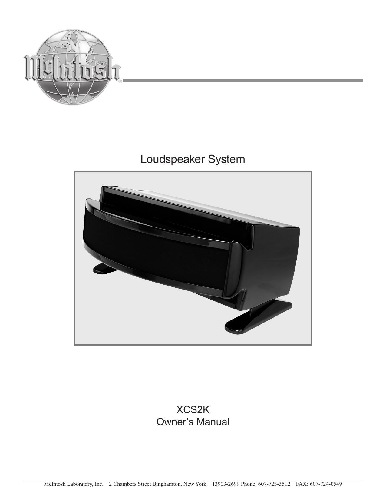 McIntosh XCS 2 K Owners Manual