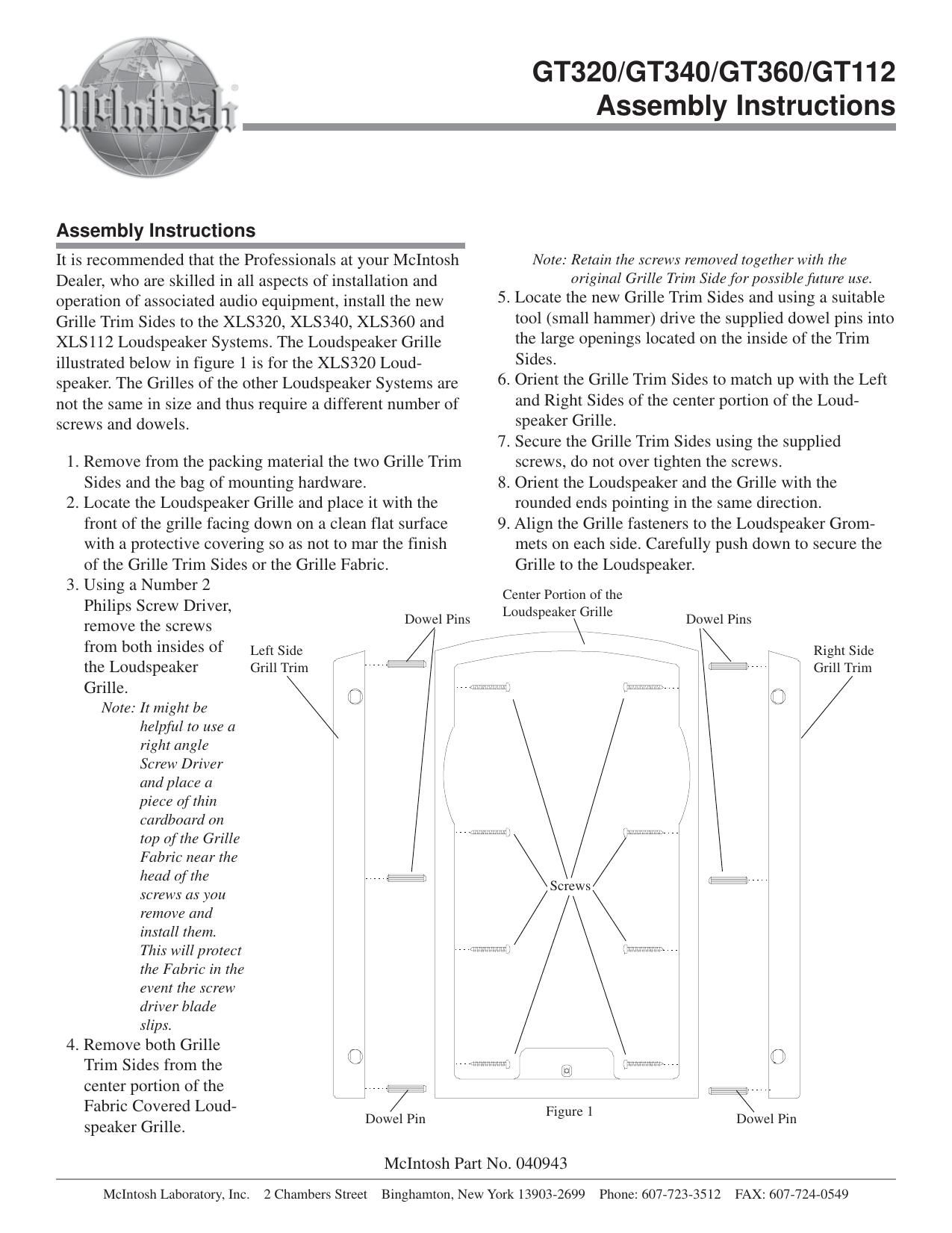 McIntosh XLS Owners Manual