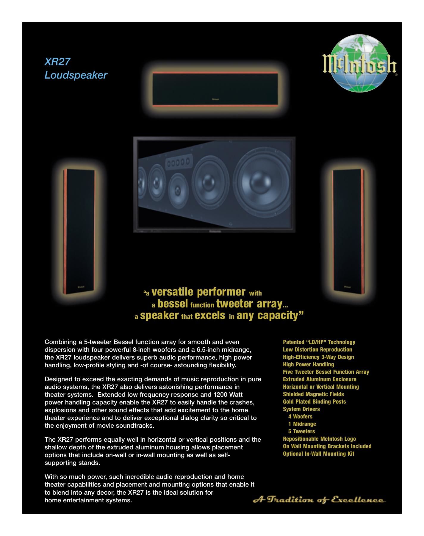 McIntosh XR 27 Brochure