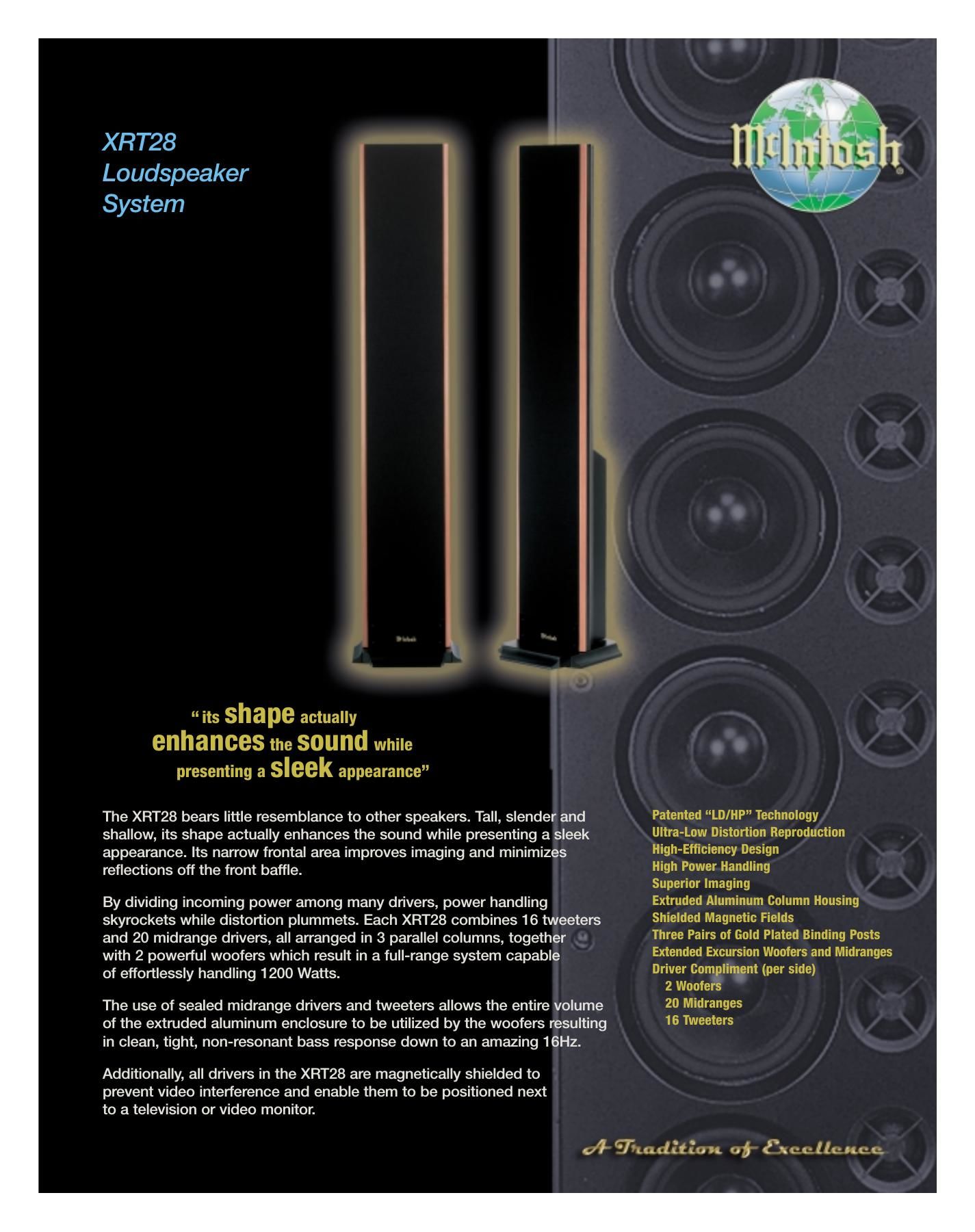 McIntosh XRT 28 Brochure