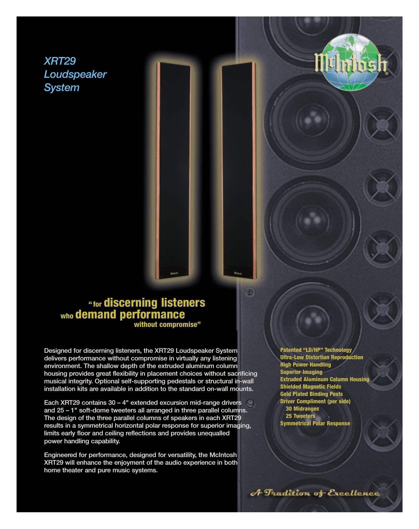 McIntosh XRT 29 Brochure