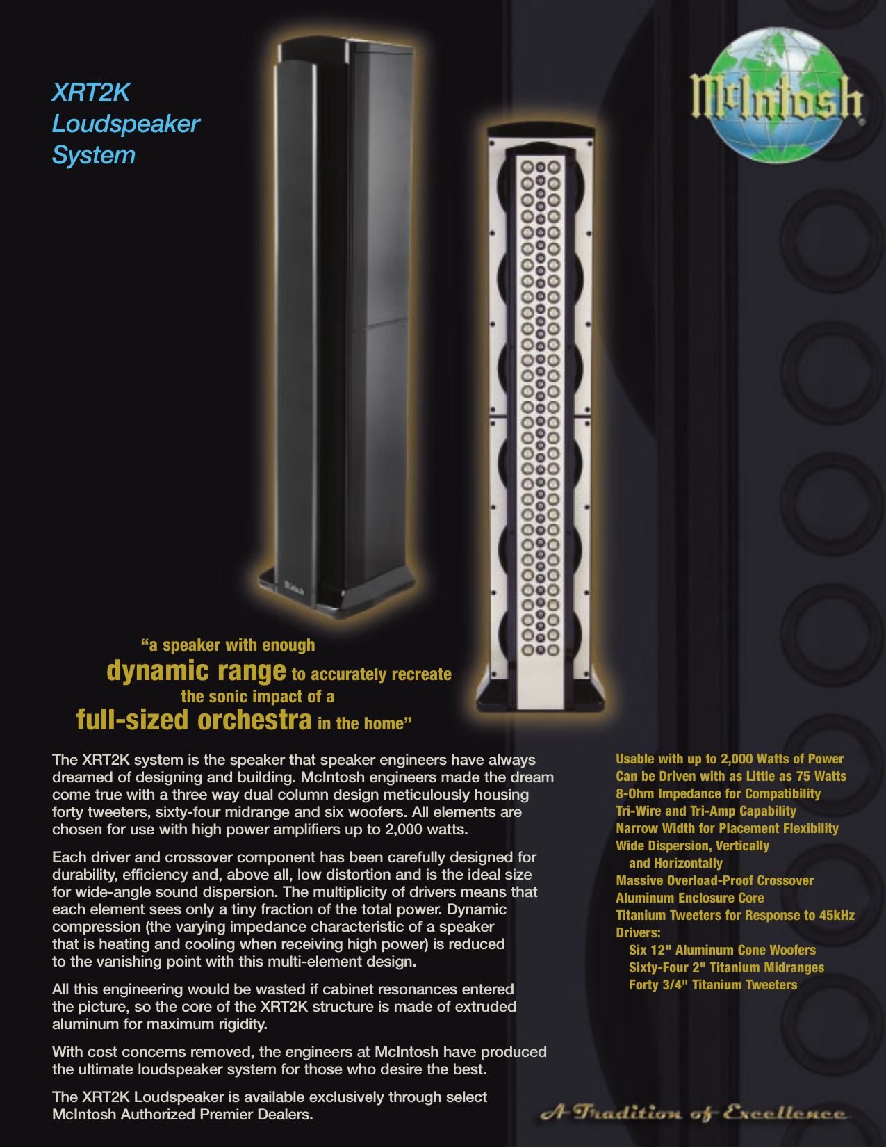 McIntosh XRT 2K Brochure