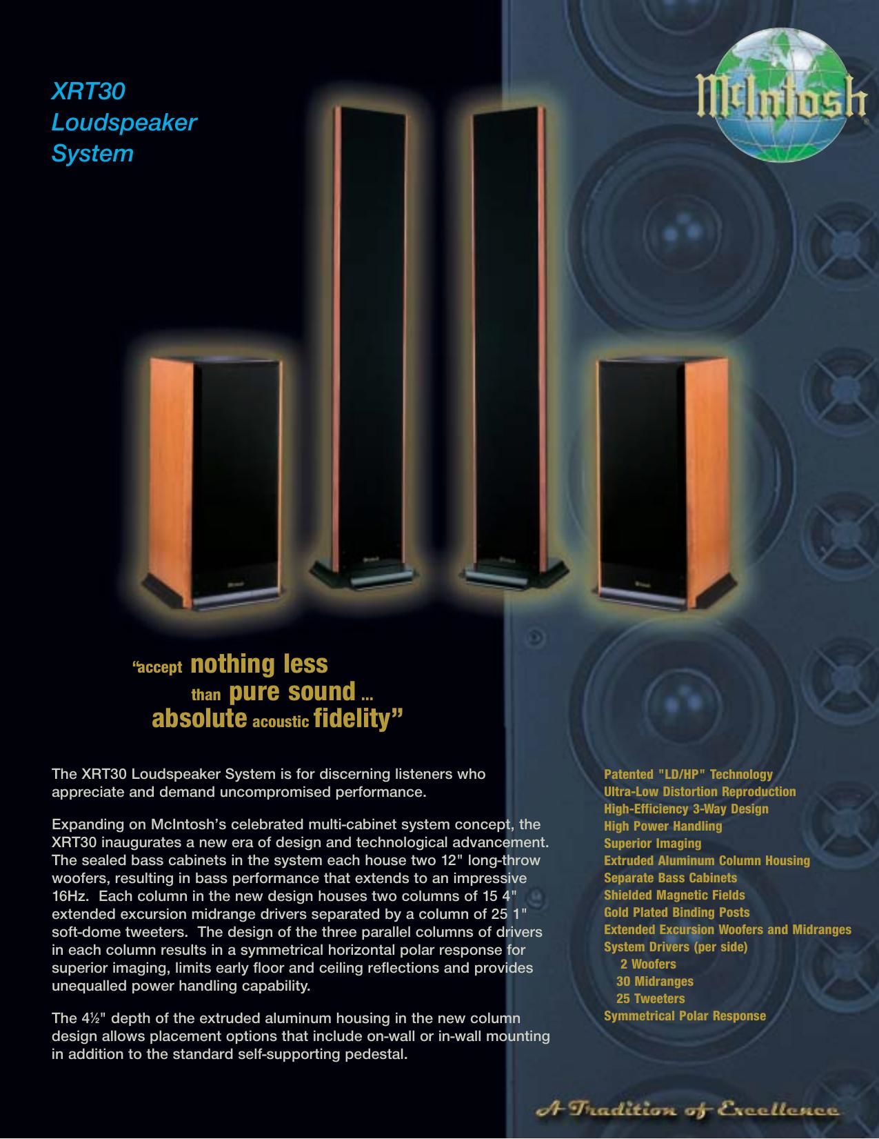 McIntosh XRT 30 Brochure