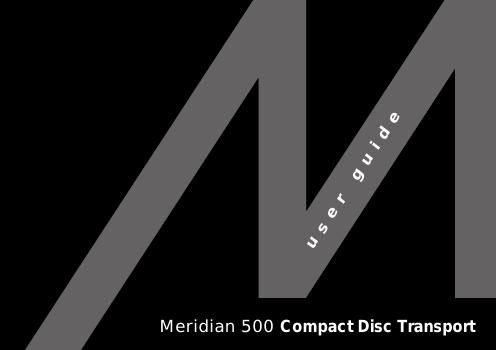 meridian audio 500 owners manual