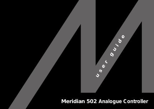 meridian audio 502 owners manual
