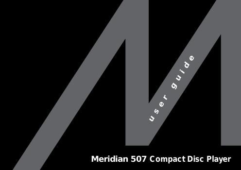 meridian audio 507 owners manual