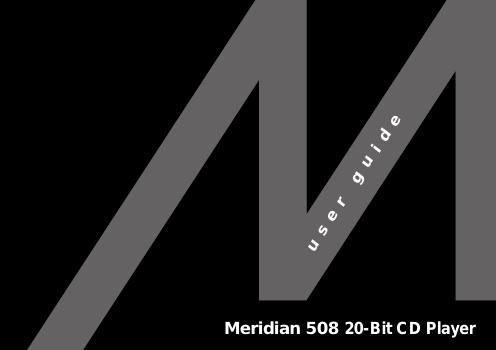 meridian audio 508 owners manual