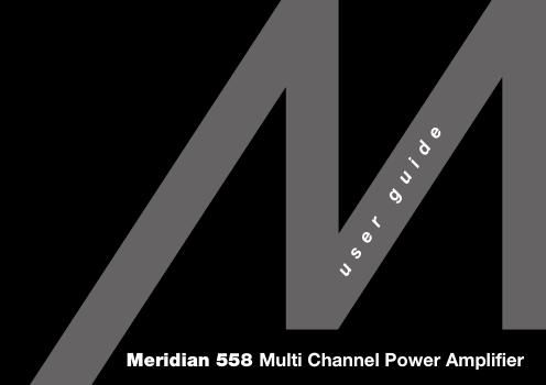 meridian audio 558 owners manual