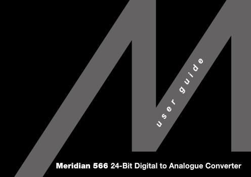 meridian audio 566 owners manual