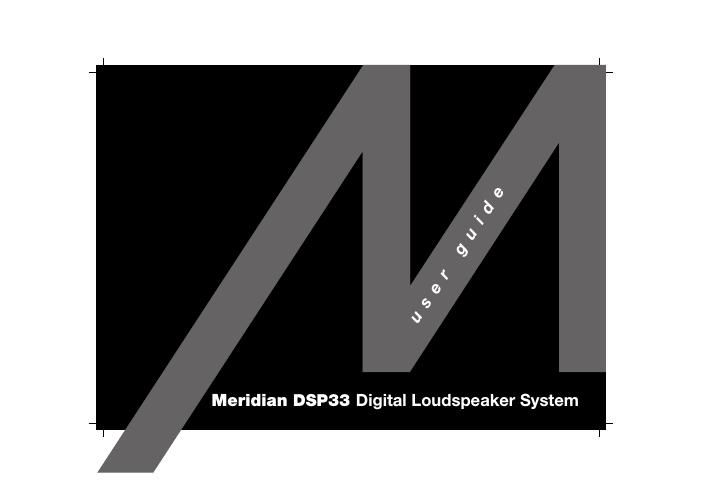 meridian audio dsp 33 owners manual