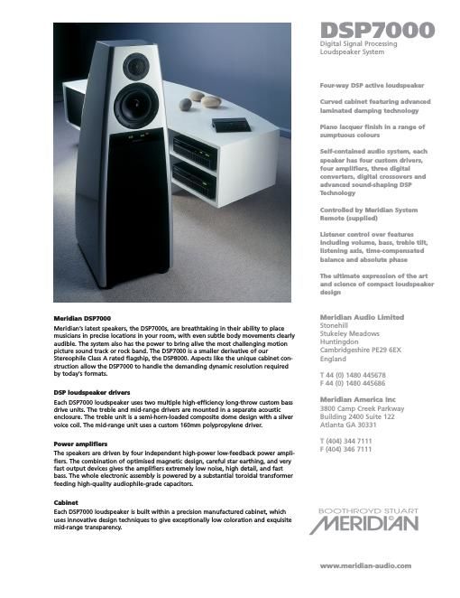 meridian audio dsp 5200 brochure