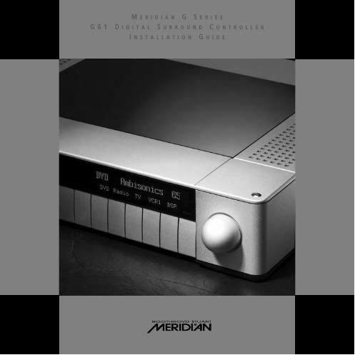 meridian audio g 61 owners manual