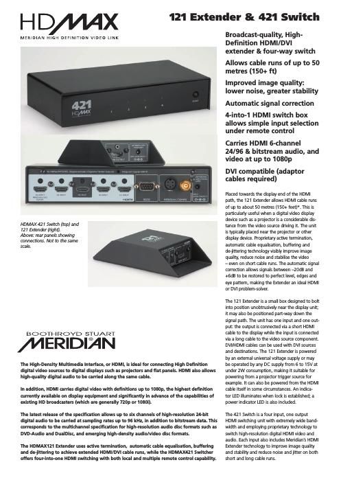 meridian audio hdmax 421 brochure