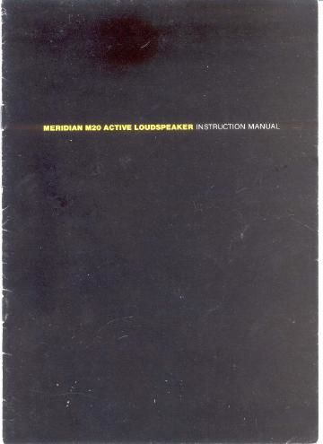 meridian audio m 20 owners manual