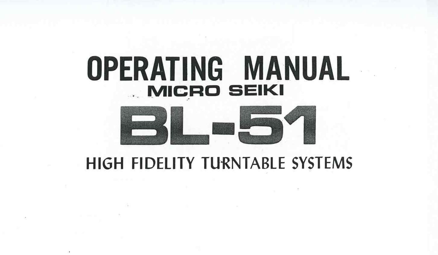 micro seiki bl 51 owners manual