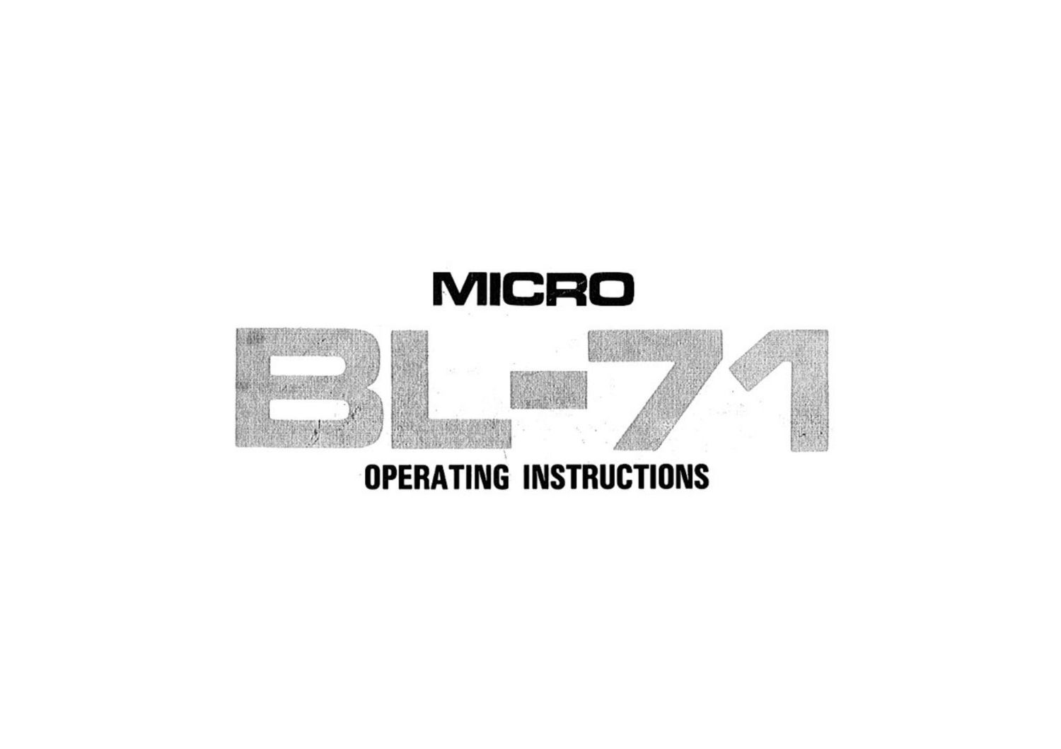 micro seiki bl 71 owners manual
