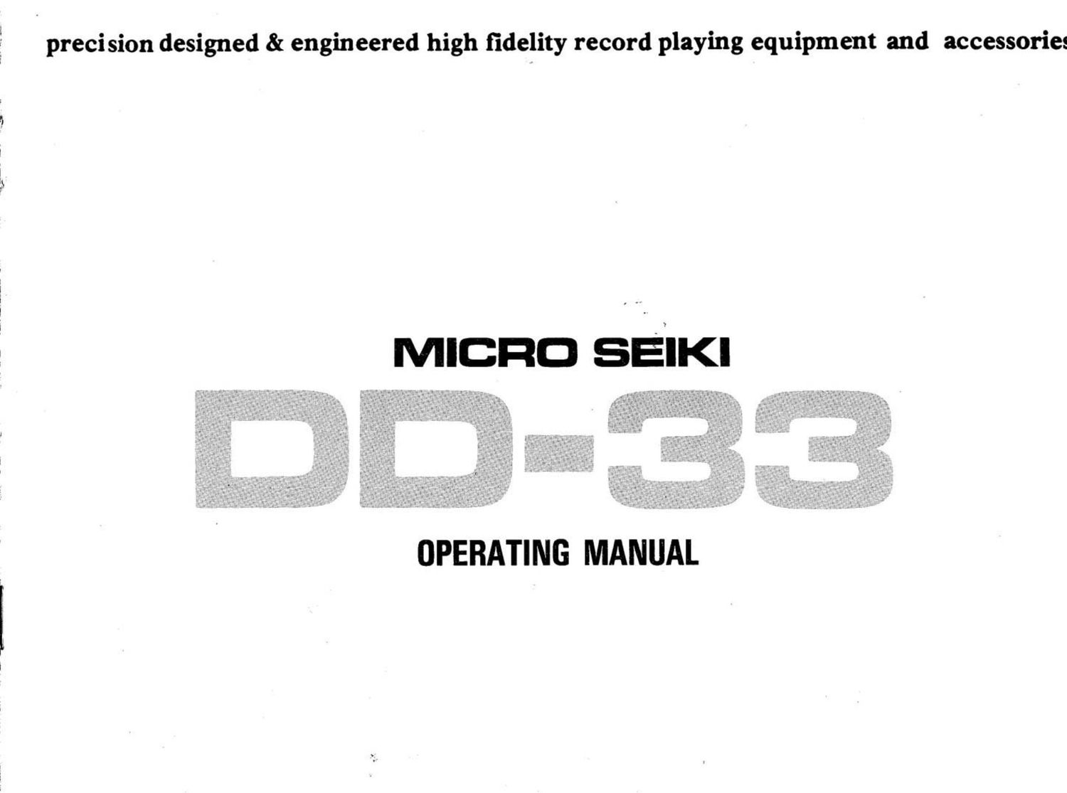 micro seiki dd 33 owners manual