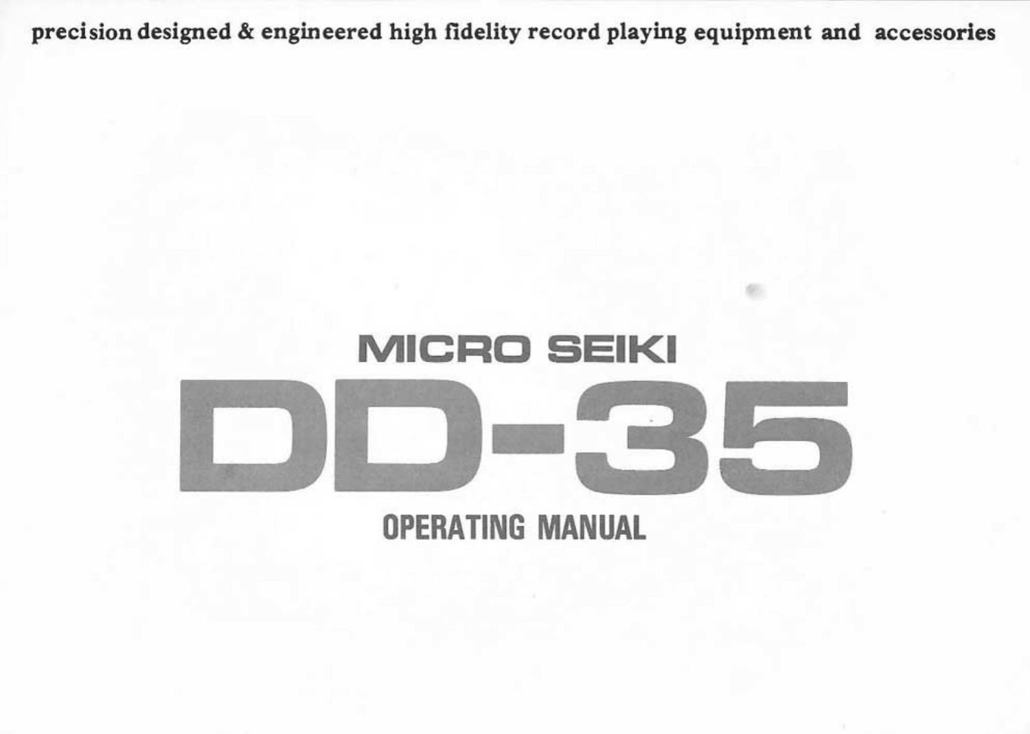 micro seiki dd 35 owners manual