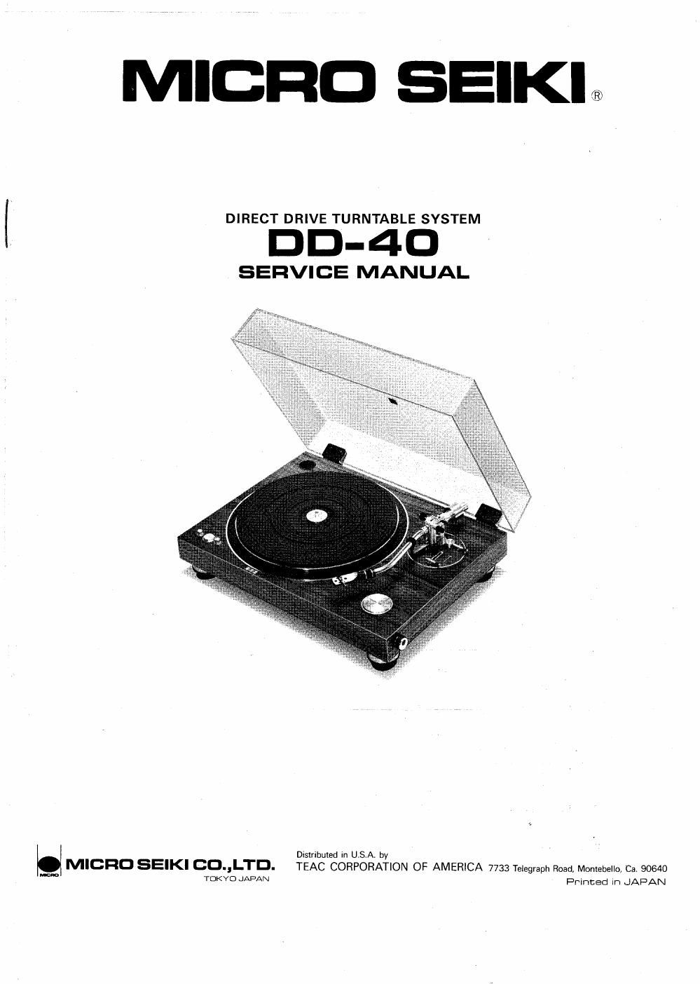 micro seiki dd 40 service manual