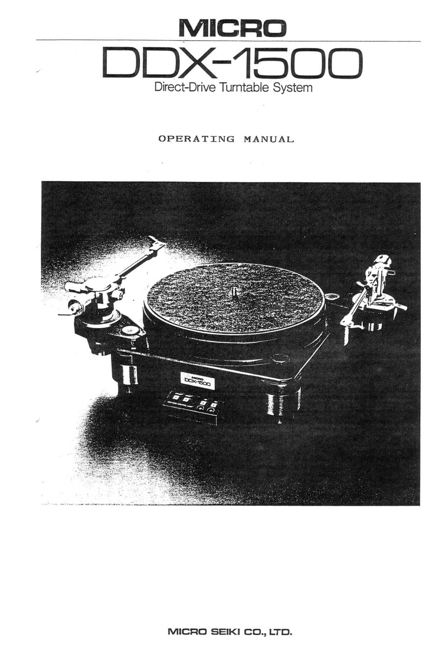 micro seiki ddx 1500 owners manual