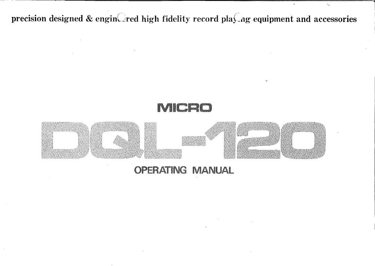 micro seiki dql 120 owners manual