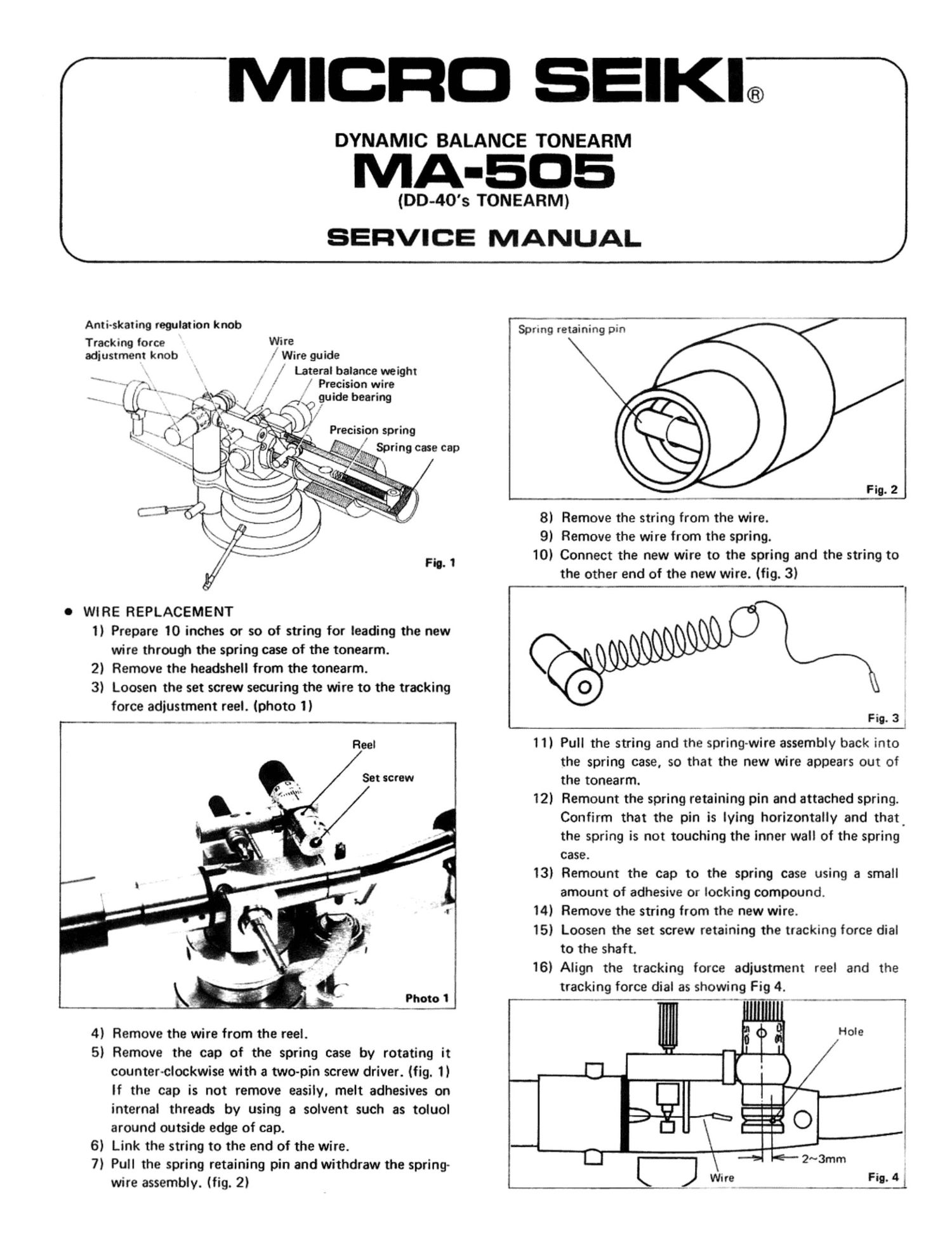micro seiki ma 505 service manual