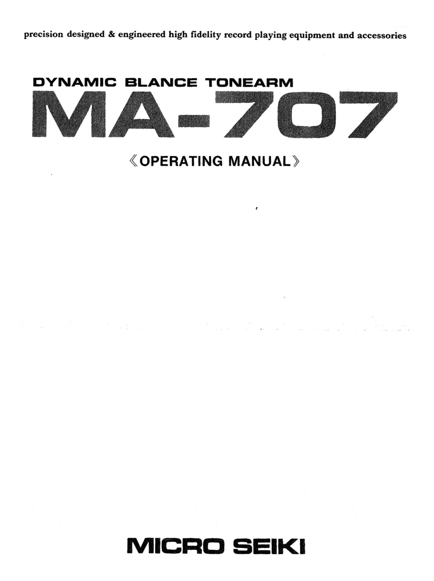 micro seiki ma 707 owners manual