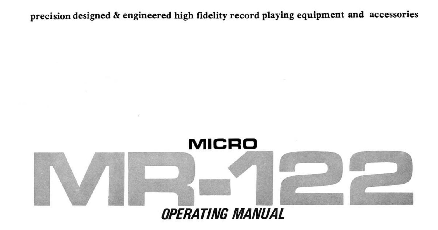 micro seiki mr 122 owners manual