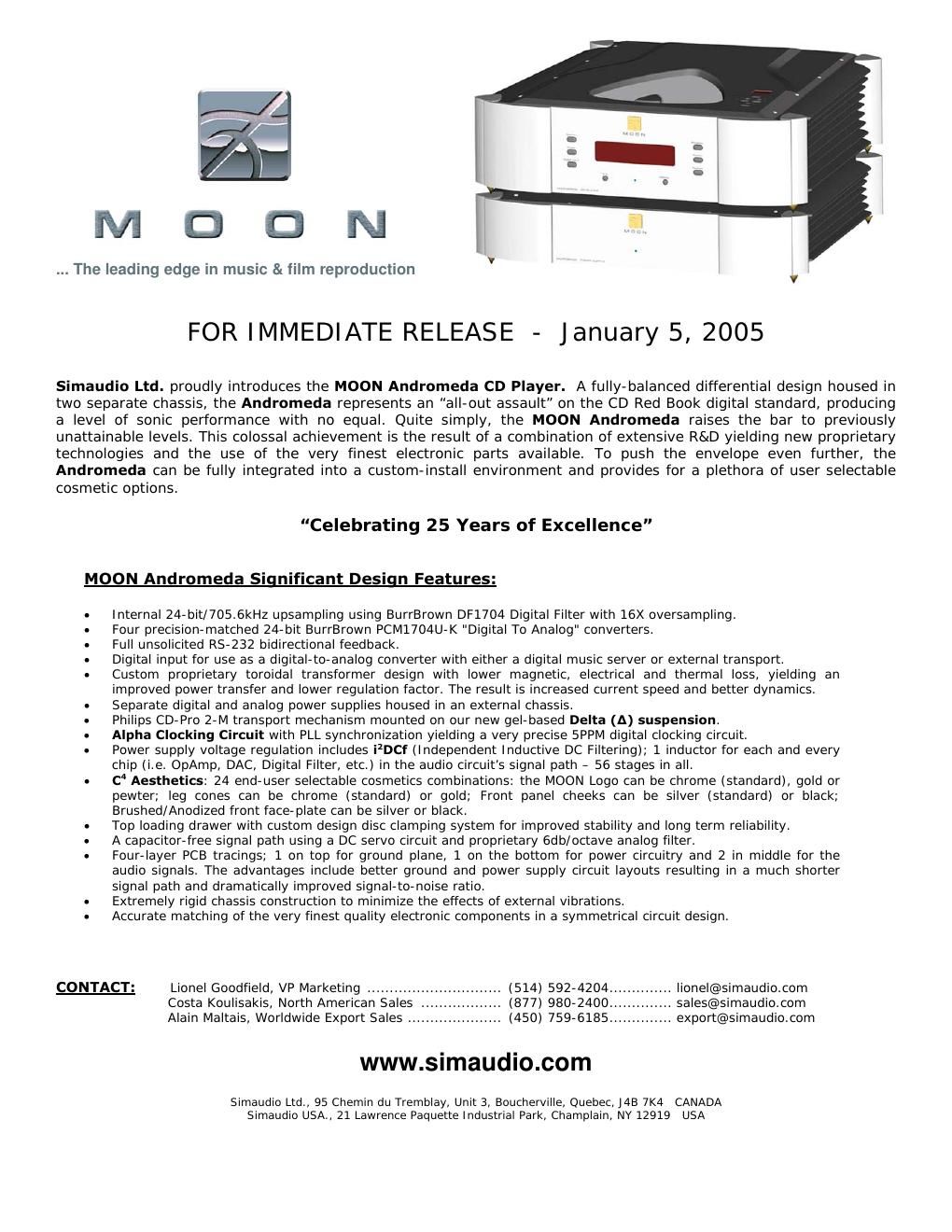 moon andromeda brochure