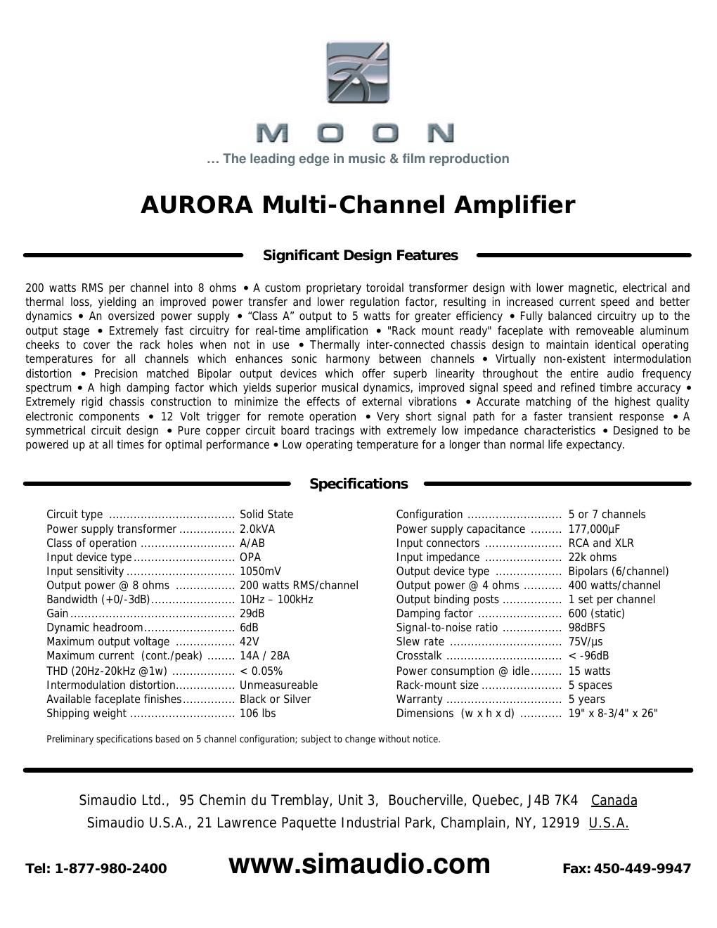 moon aurora brochure
