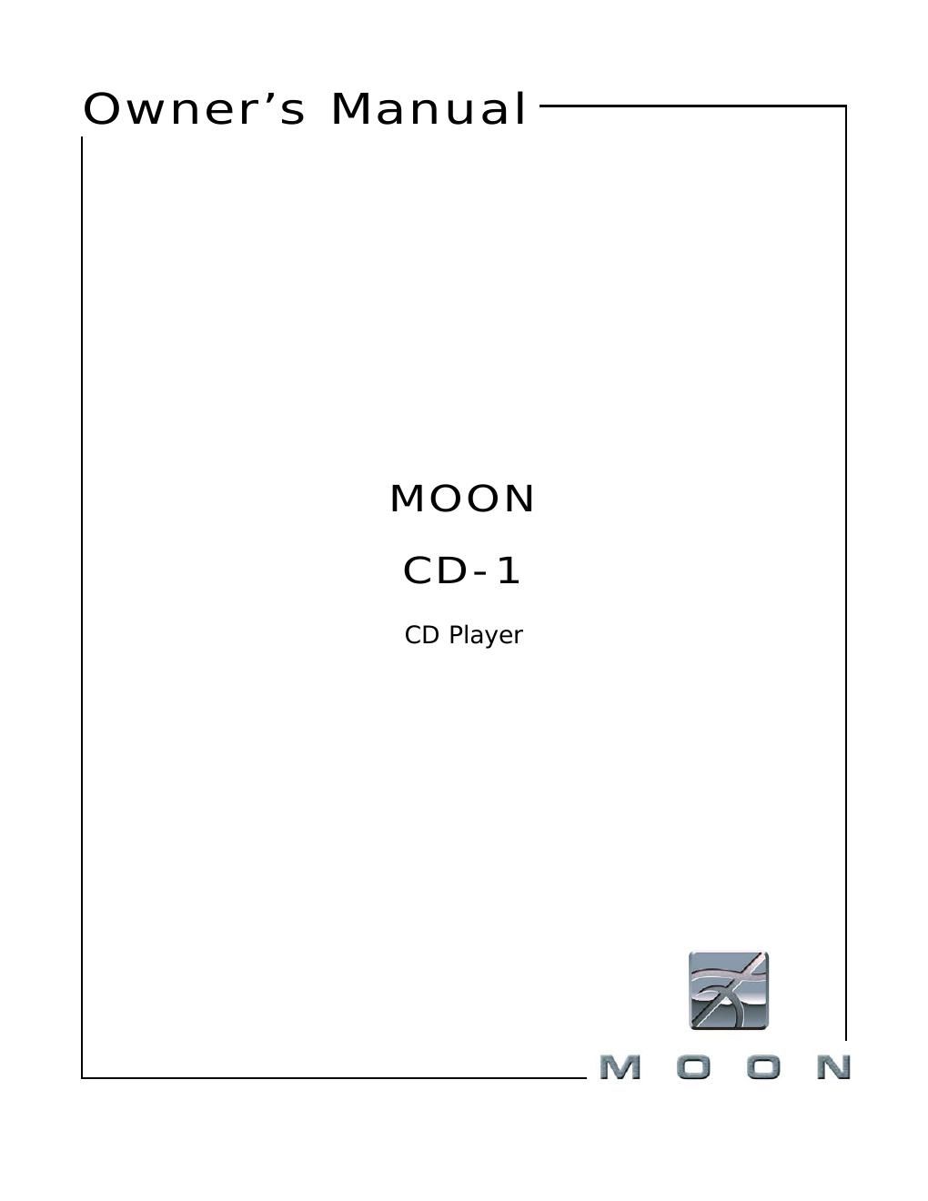 moon cd 1 owners manual