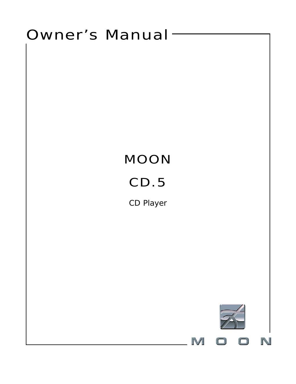 moon cd 5 owners manual