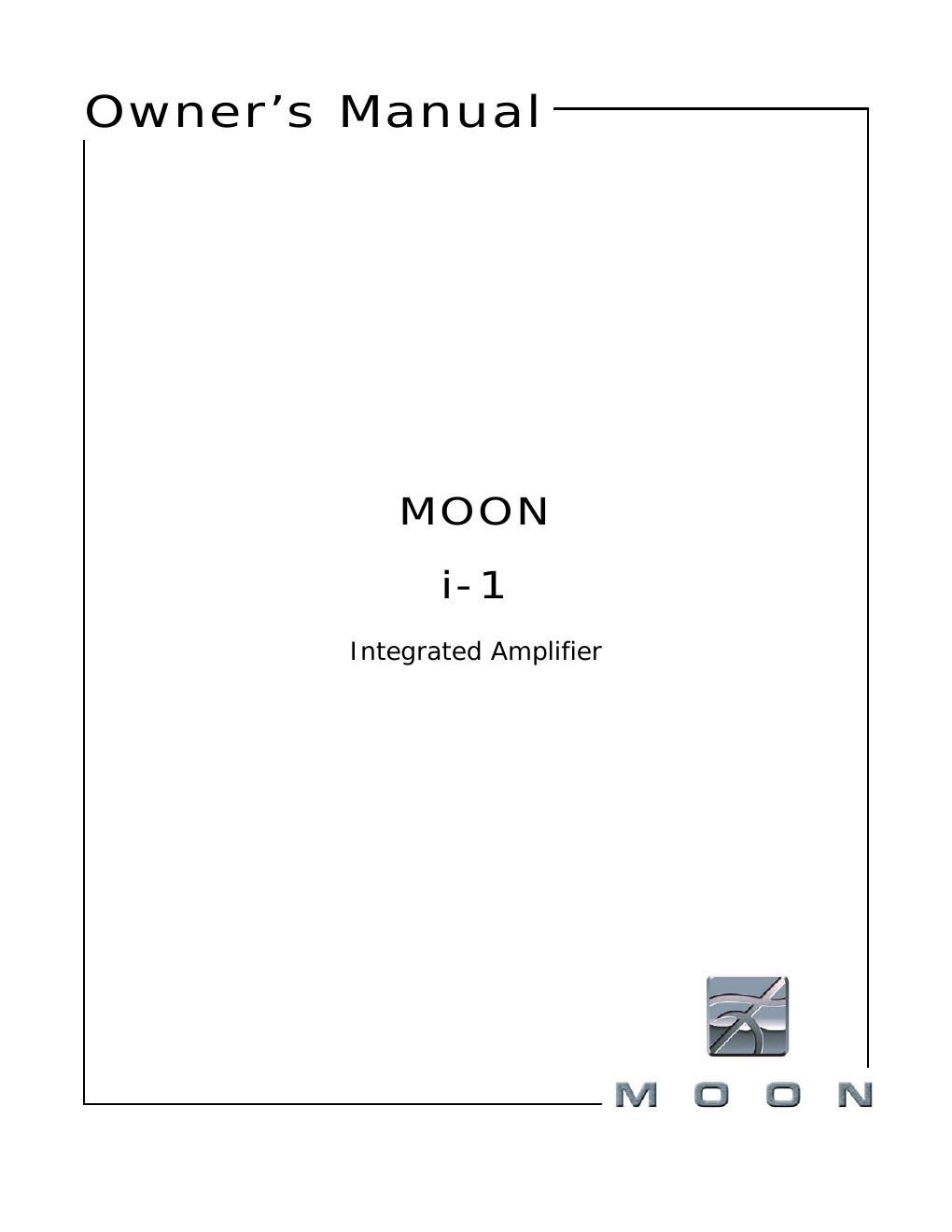moon i 1 owners manual