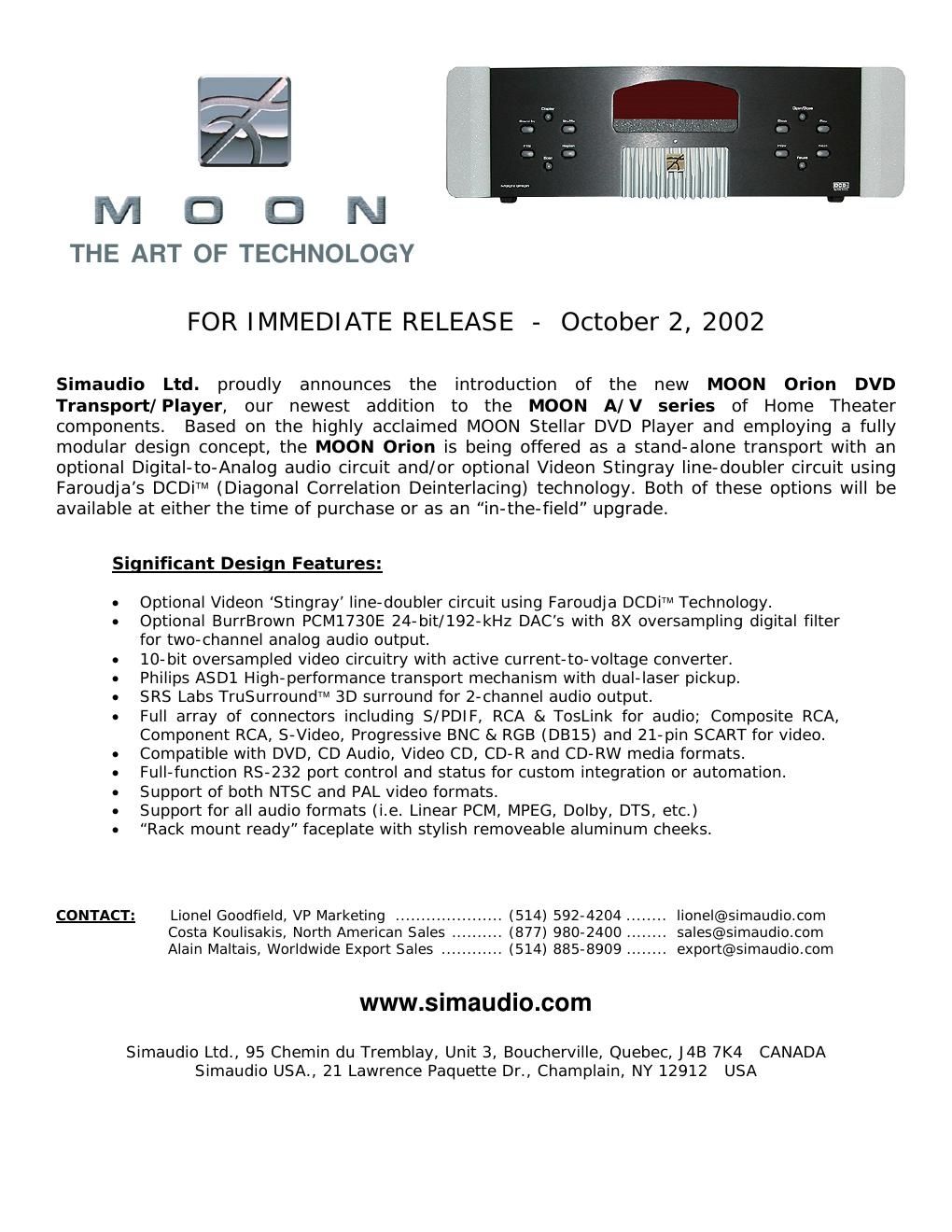 moon orion brochure