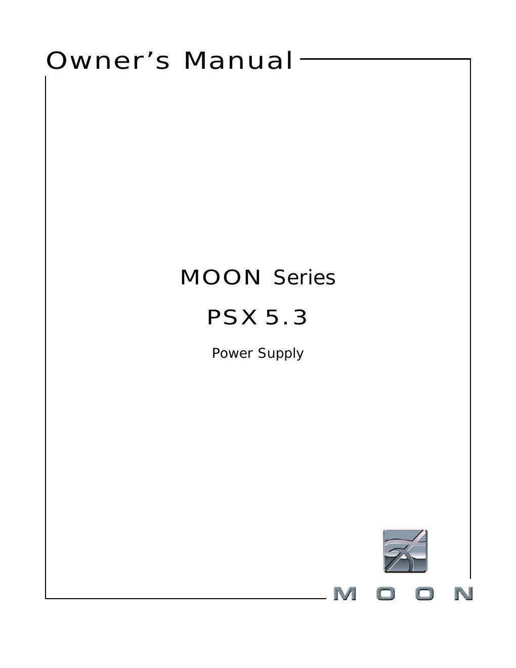 moon psx 5 3 owners manual
