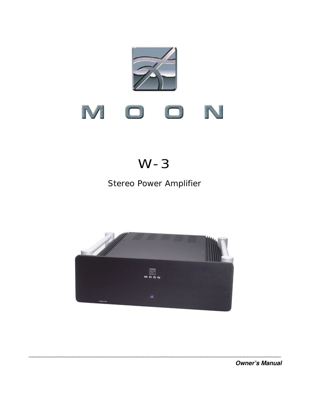 moon w 3 owners manual