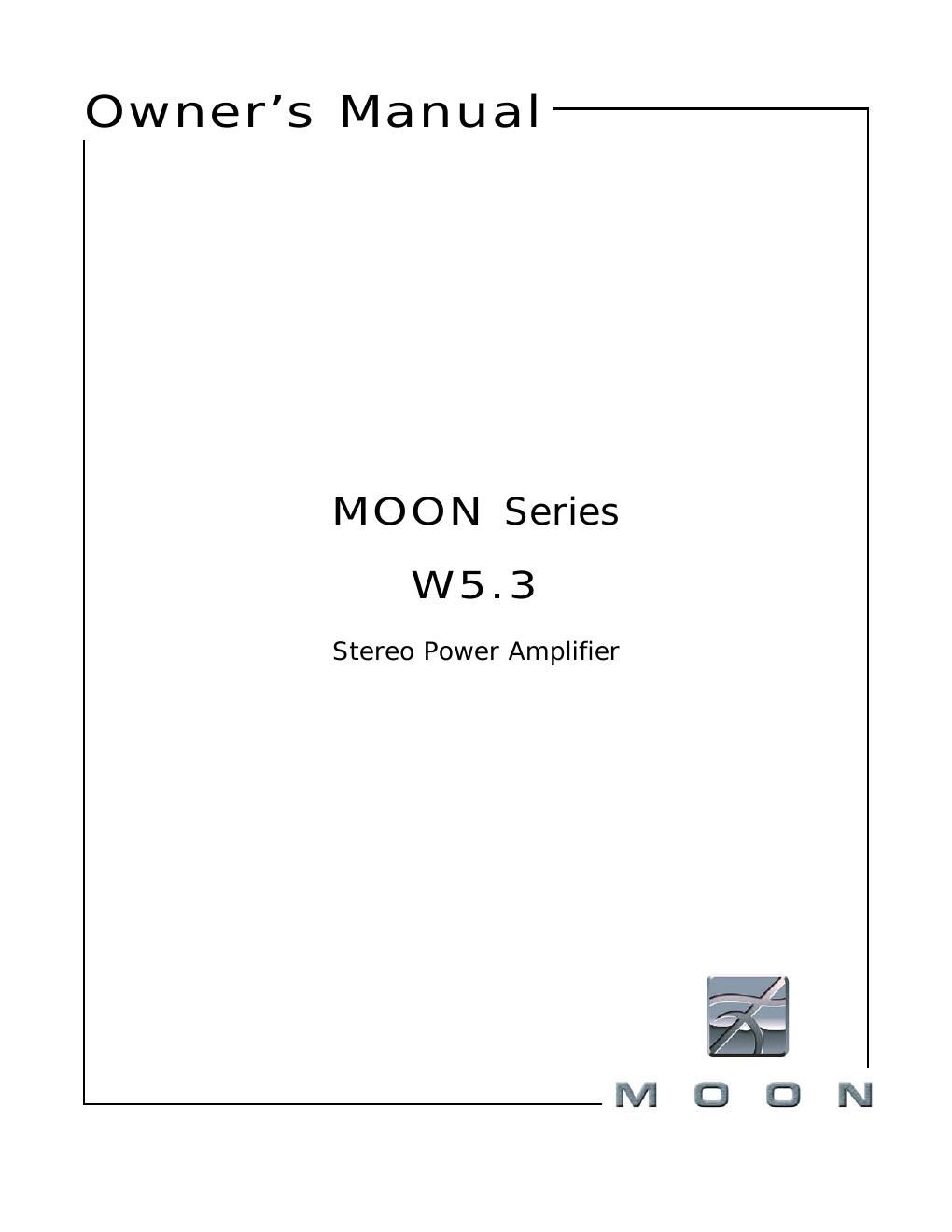 moon w 5 3 owners manual