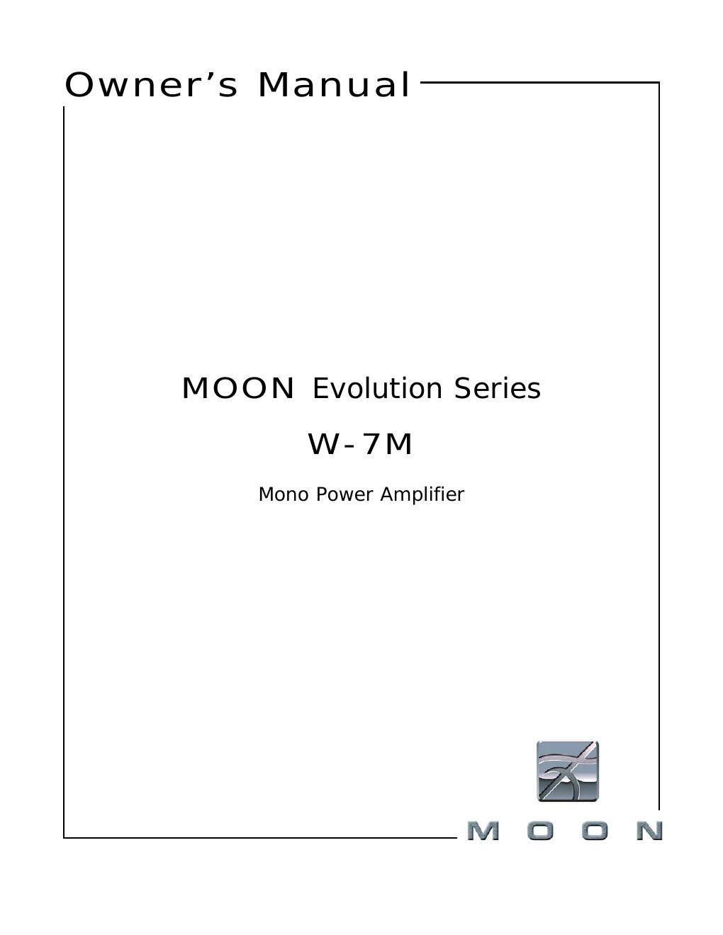 moon w 7 m owners manual